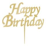 PartiBulutu Happy Birthday Yazılı Aynalı Altın Pleksi