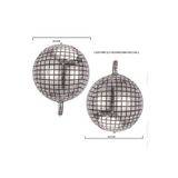 partidolu 25x25 cm Hologram Baskı Gümüş Renk Mini Boy Disko Topu Balon 2 Adet Yılbaşı retro