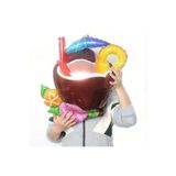 partidolu Hawaian Yaz Partisi Hindistan Cevizi Kokteyl Bardağı Şekilli Folyo Balon 82x70 Cm 1 Adet