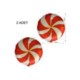 partidolu Kırmızı Beyaz Yeşil Beyaz Renk Yılbaşı Şekerleri Şekilli Folyo Balon 45 cm 2 Adet retro