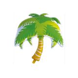 partidolu Tropical Hawaii palmiye Ağacı Şeklinde Tropik Yeşil Renk Folyo Balon 91 x 80,5 cm