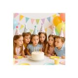 Partifabrik Altın Yaldızlı Mini Parti Şapkası 6 lı Paket Çiçek Desenli Parti Şapkaları Kukuleta Şapka 13 cm-9 cm