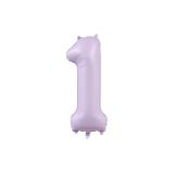 Partifabrik Makaron Lila Bir 1 Yaş Rakam Folyo Balon 34 inch