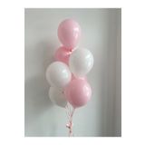 Partifabrik Makaron Pastel Pembe Beyaz Balon Demeti 10 Lu