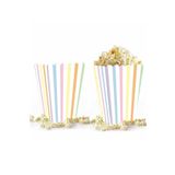 Partifabrik Makaron Renkler Çizgili Mısır Popcorn Kutusu 8 Adet