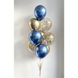 Partifabrik Mavi Gold Krom Balon Demeti 10 Lu