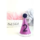 Partifabrik Mini Ponponlu Simli Şapka 2 Yaş