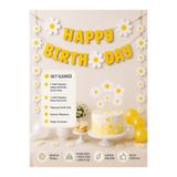 Partifabrik Papatya Temalı Parti Seti 3 parça pasta süsü happy birthday sarkıt süs