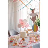 Partifabrik Pastel Beyaz Pembe Balonlu Pasta Süsü