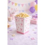 Partifabrik Pembe Fiyonk Temalı Mısır Popcorn Kutusu 8 Adet