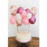 Partifabrik Pembe Pastel Tonlar Balon Pasta Süsü