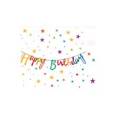 Partifabrik Rengarenk Happy Birthday Yazı Doğumgünü Süsü