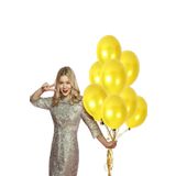 Partifabrik Sarı Renk Metalik 5'li Balon