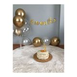Partifabrik Yarım Yaş 6Months Gold pasta süsü duvar süsü Balon Standı