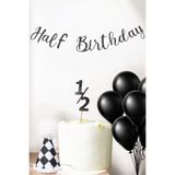 Partifabrik Yarım Yaş Yarış Temalı Half Birthday Çizgili Siyah Parti Seti