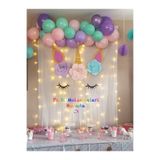 Partimalzemeleriburada Unicorn Makaron Renk Yeşil Pembe Mor Kız Çocuk Doğum Günü Parti Balon Seti 30 lu