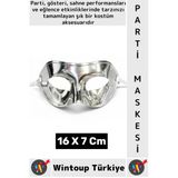 #Partimaskesi Kadın Erkek Kostüm Davet Yılbaşı Cosplay Metalize Parlak Şık Parti Maskesi 16 X 7 Cm