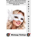 #Partimaskesi Luxery Estetik Kostüm Davet Yılbaşı Cosplay Balo Şık Tüylü Venedik Parti Maskesi