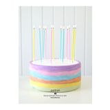 partince 12 Adet Karışık Pastel Makaron Uzun Pasta Mumu Doğum Günü Pasta Mumu