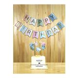 partince 3 Parça Doğum Günü Seti Happy Birthday Yazısı Banner Pasta Süsleyici Ve Gold Mum Parti Seti