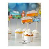 partince 8 Parça Klasik Arabalar Tema Pasta Kürdanı Cake Topper Doğum Günü Pasta Süsleme Seti