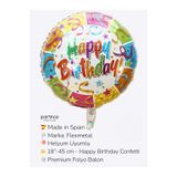partince Happy Birthday Yazılı Konfeti Tema Folyo Balon Paket İçi 1 Adet