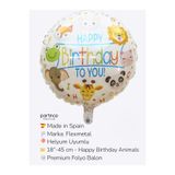 partince Happy Birthday Yazılı Sevimli Hayvanlar Tema Folyo Balon