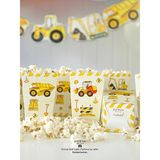 Partince İnşaat Tema 8'li Popcorn Patlamış Mısır Kutusu Karton Malzemeden Üretilmiştir