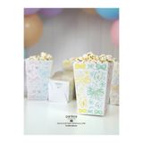 Partince Makaron Kelebek Çiçek Fiyonk Tema 8'li Popcorn Patlamış Mısır Kutusu