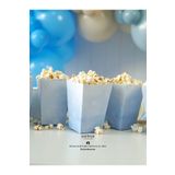 partince Makaron Pastel Mavi 8'li Popcorn Patlamış Mısır Kutusu