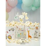 Partince Safari Tema 8'li Popcorn Kutusu Renkli Eğlenceli Tasarım ile Partiler İçin İdeal