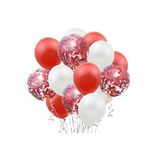 Partioutlet Kırmızı Beyaz Konfetili Balon
