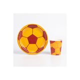 PartiPanda Sarı Kırmızı Galatasaray renklerinde Tabak & Bardak Set 8 li - Doğum günü parti malzemesi
