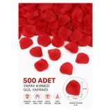 PARTİPORT 500 Adet Yapay Kırmızı Gül Yaprağı 4 cm Romantik Düğün Nişan Evlilik Teklifi Masa Süsleme Dekoru