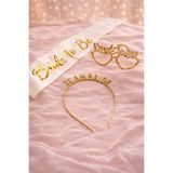 PARTİPORT Bride To Be Gold Parti Seti Kuşak Taç Bride Team Gözlük Bekarlığa Veda Seti