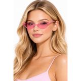 PARTİPORT Cat Eye Güneş Gözlüğü Şeffaf Camlı Trend Parti Gözlüğü