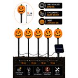 PARTİPORT Güneş Enerjili 5’li LED Balkabağı Bahçe Lambası 36 cm Solar Halloween Dekor Işık Seti