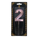 PARTİSERÜVENİ Rakam Mum 2 Rose Renk 14 Cm