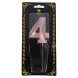 PARTİSERÜVENİ Rakam Mum 4 Rose Renk 14 Cm
