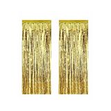 PartiVar Gold Püsküllü Işıltılı Arka Fon Kapı Perdesi 90X240 Cm