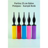 Partixa 25 cm Balon Pompası | Manuel El Pompası | Karışık Renk | Hızlı ve Pratik Balon Şişirme