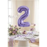 Partixa 32 İnç Mor Rakam 2 Folyo Balon
