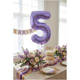 Partixa 32 İnç Mor Rakam 5 Folyo Balon
