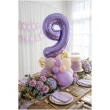 Partixa 32 İnç Mor Rakam 9 Folyo Balon