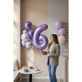 Partixa 32 Inç Rakam Folyo Balon Doğum Günü Kutlama Organizasyon - Mor - 6