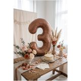 Partixa Çikolata Kahverengi Retro Rakam 3 Folyo Balon 32 İnç 3 Yaş Doğum Günü Vintage Konsept Parti Sayı Dekorasyon Balonu