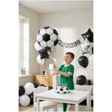 Partixa Futbol Topu Folyo Balon Siyah Beyaz 25 cm Futbol Temalı Çocuk Doğum Günü Parti Süsü