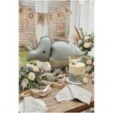 Partixa Gri Mat Triceratops Retro Dinozor Folyo Balon 69x40 cm Dinozor Temalı Çocuk Doğum Günü Parti Süsü