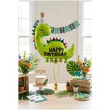 Partixa Happy Birthday Yeşil Dinozor Folyo Balon Çocuk Doğum Günü Parti Süsü 80x77 cm