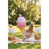 Partixa Külah Dondurma Figürlü Pembe Folyo Balon Kız Çocuk Doğum Günü Ice Cream Konsept Parti Süsleme